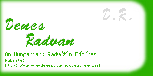 denes radvan business card